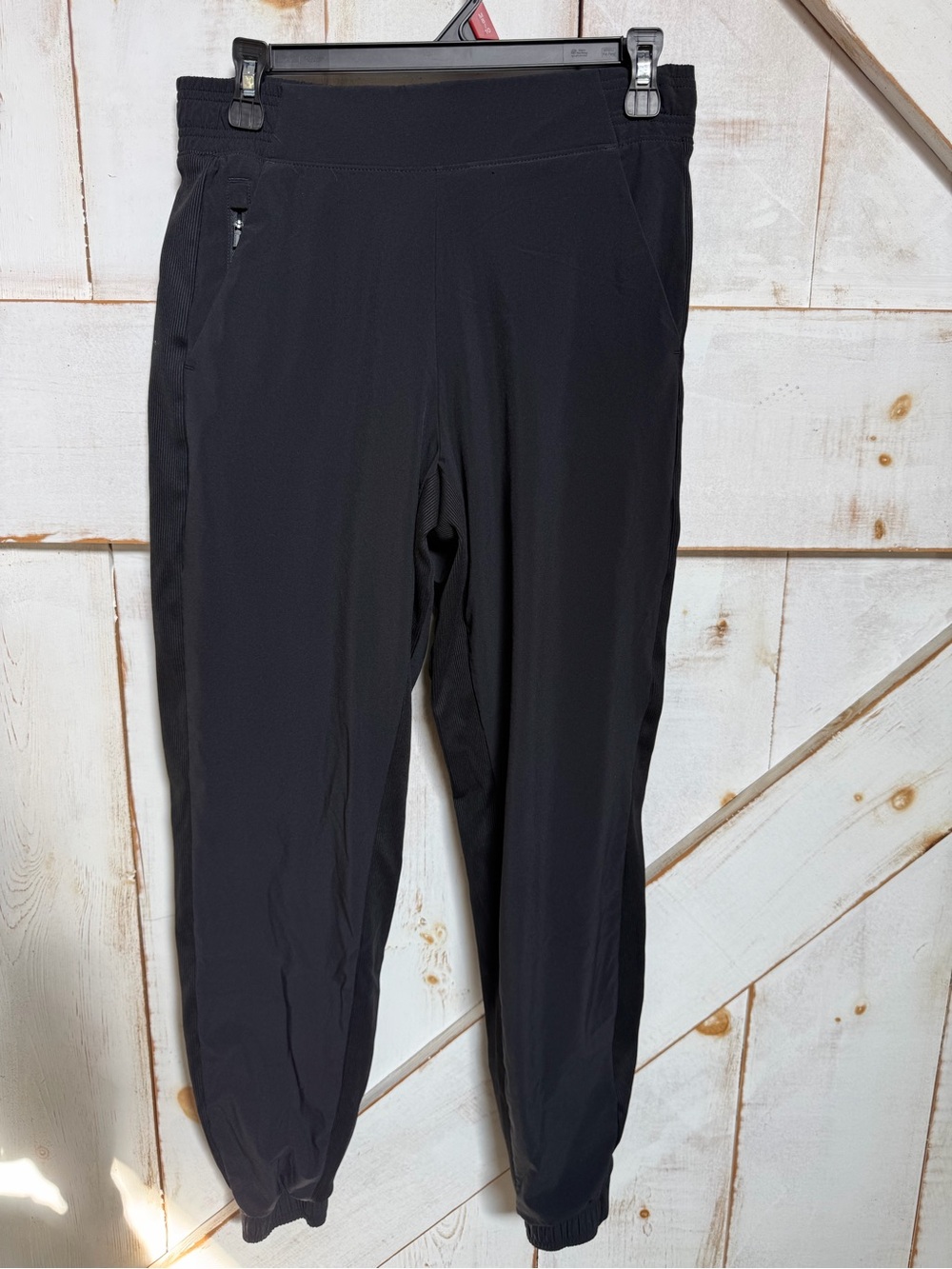 Athleta Black Women's Track Joggers with Zipper Pocket